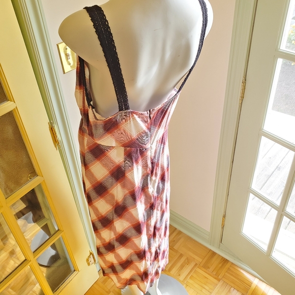 F21 Plaid Low Strap Robe Dress - Picture 2 of 4